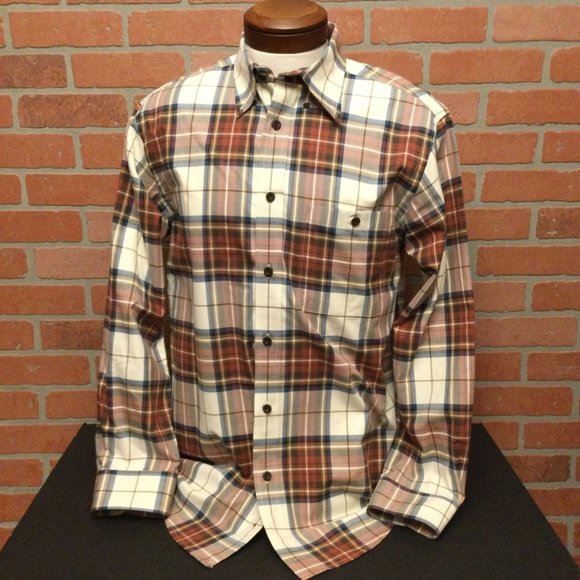 Orvis Men's Plaid Shirt Size M Signature Twill Button Front Long Sleeve - Picture 1 of 8